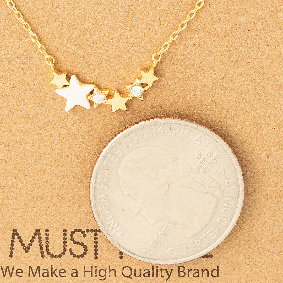 Dainty Multi Star Charm Necklace