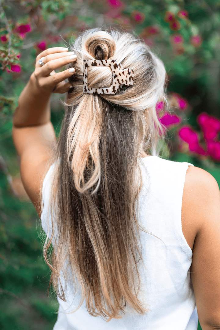Square Flat Hair Clip | Large | Blonde Tortoise