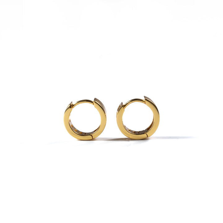 18K Gold Baguette Huggie Earrings