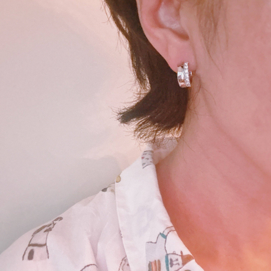 Glam Edge Sculpted Huggie Earrings