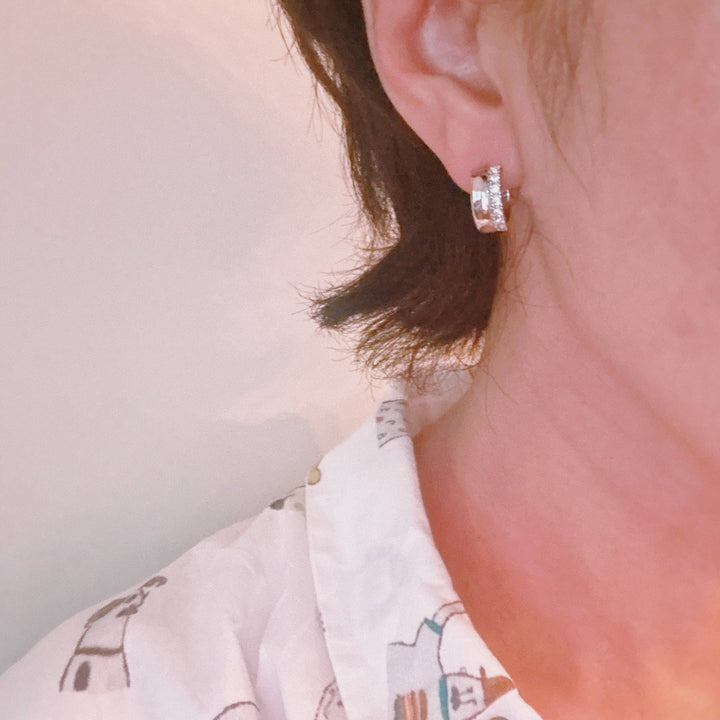 Glam Edge Sculpted Huggie Earrings