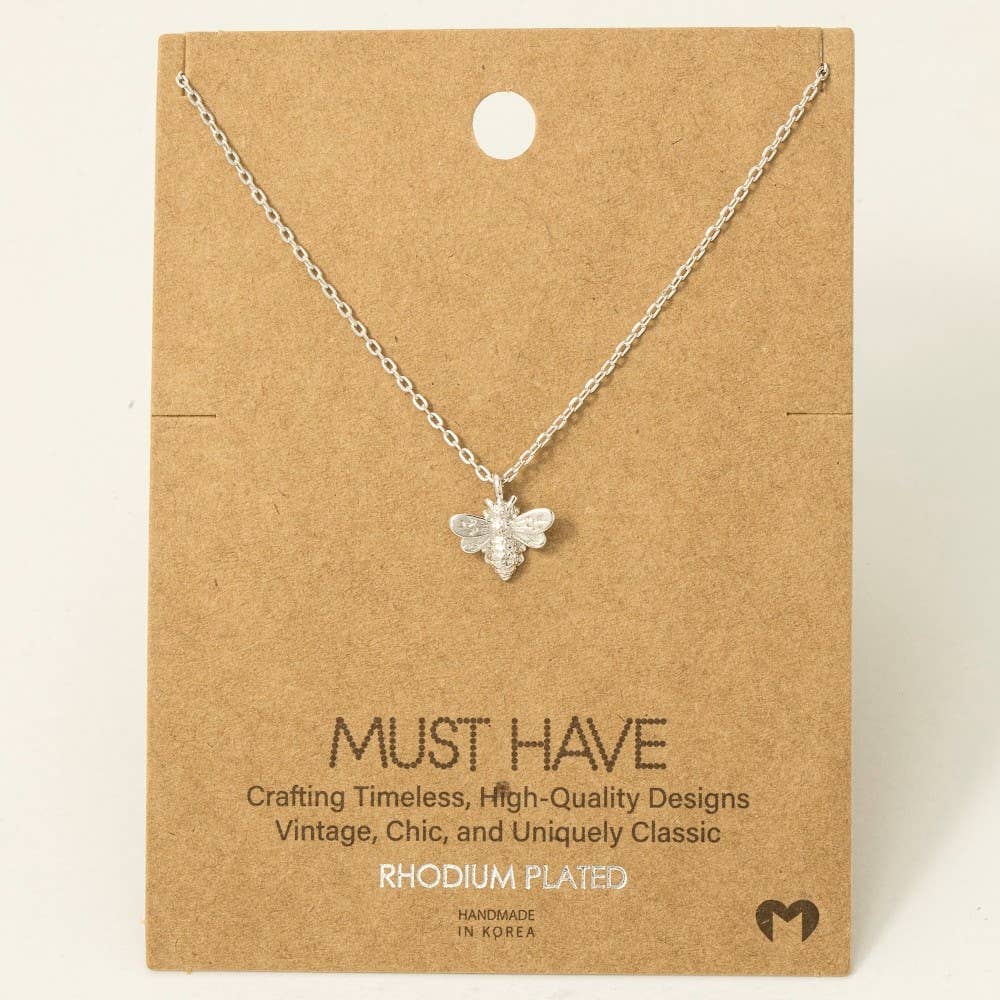 Gold Dipped Mini Bee Pendant Necklace