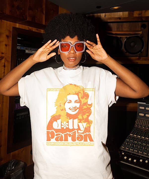 PREORDER: Dolly Parton Golden Off White Thrifted Licensed Graphic Tee