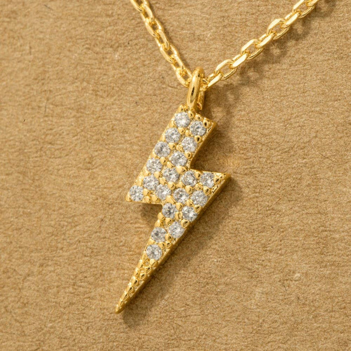 Mini Studded Lightning Bolt Necklace