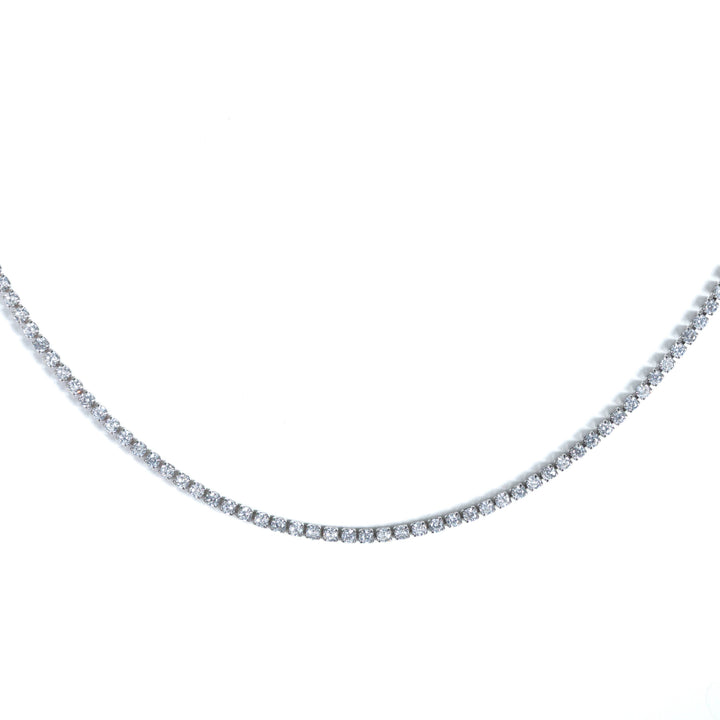 Tennis Choker Silver white diamond
