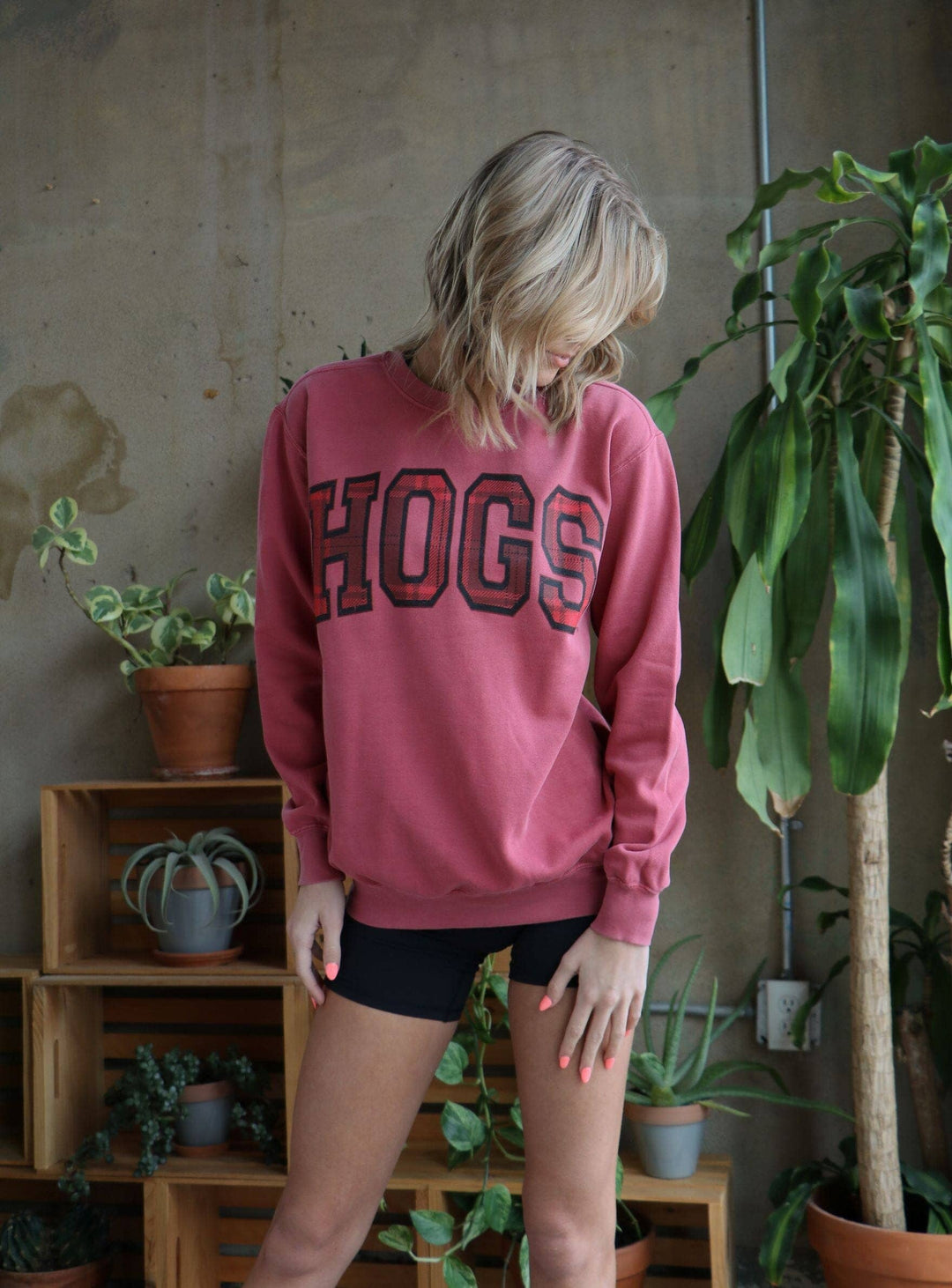 Arkansas Razorbacks Tartan Cardinal Sweatshirt - SMALL