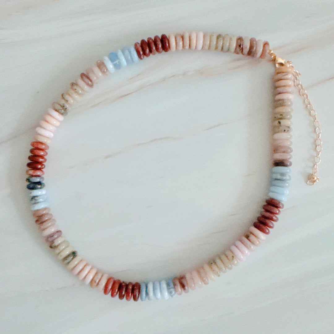 Blush & Earthy Canyon Natural Stone Beaded Necklace