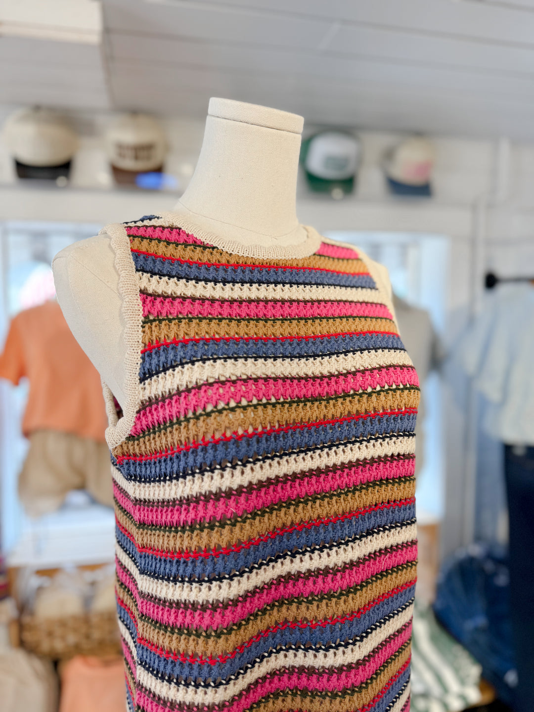 Indie Colorful Sleeveless Knit Dress