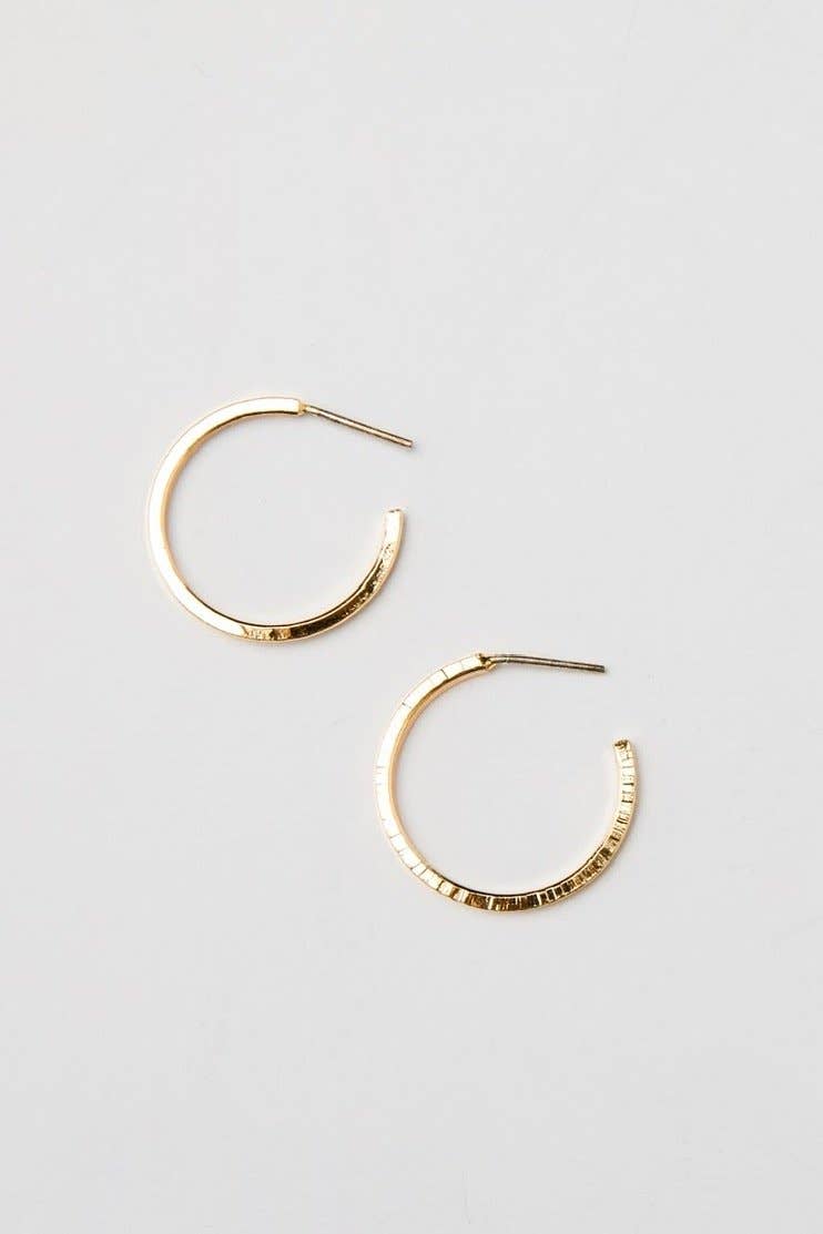 Thin Hammered Hoops Mini