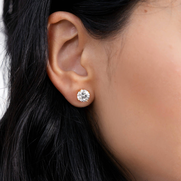 Demi-Fine 8mm Round Solitaire Stud Earrings