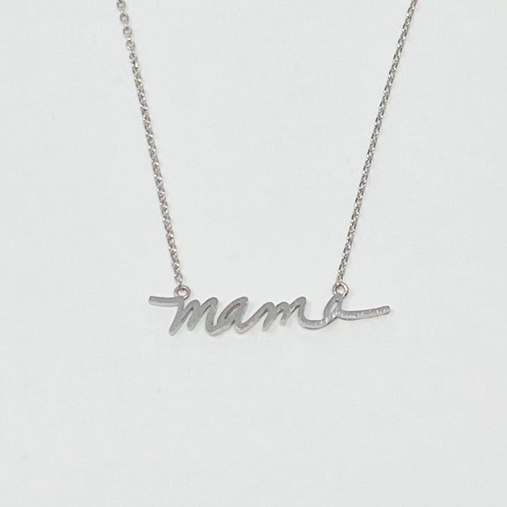 Mama Script Necklace