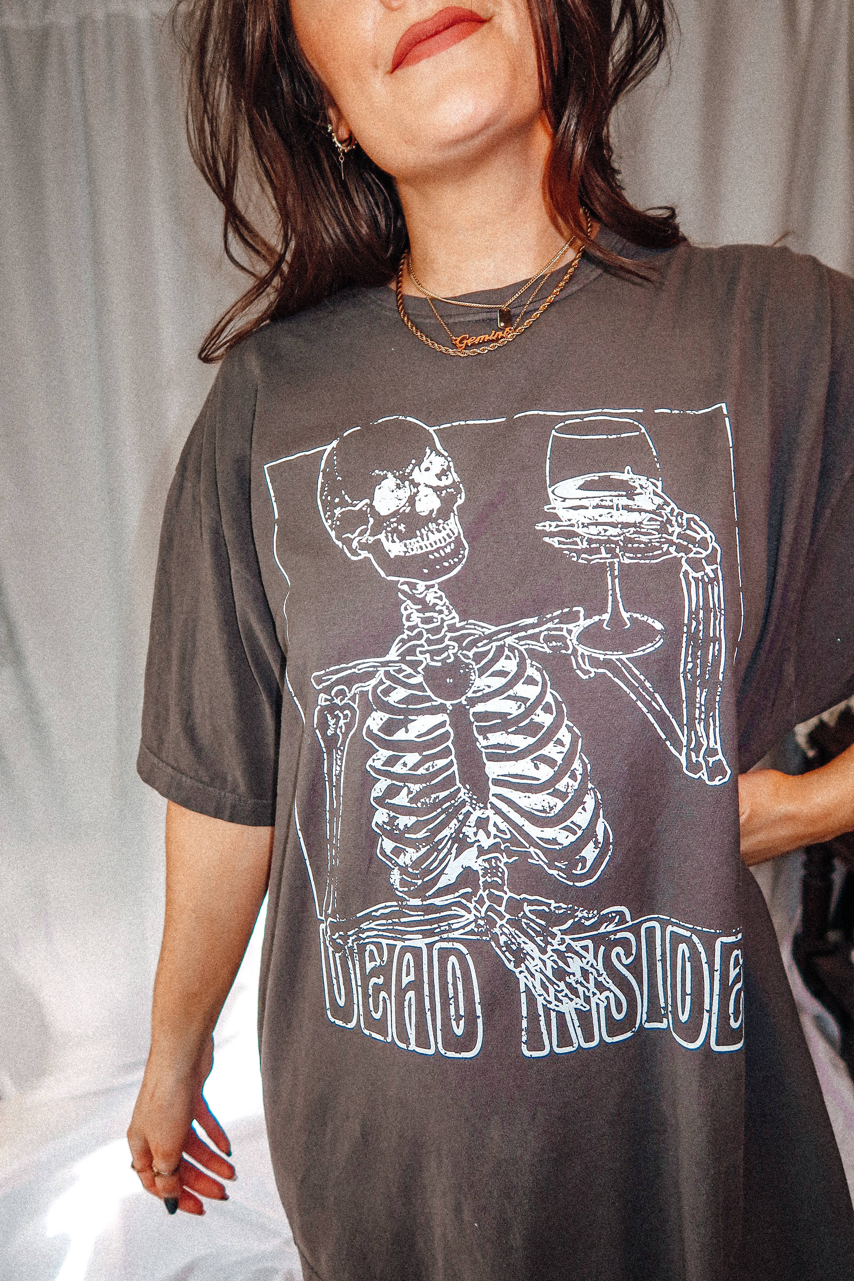 Dead Inside, Skeleton Oversized TShirt – Zen + Zeus Clothing Co.