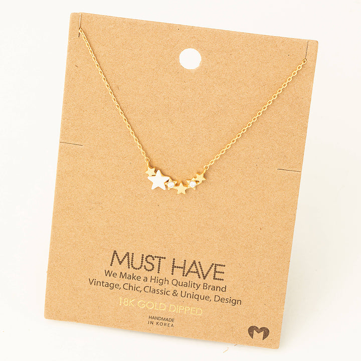 Dainty Multi Star Charm Necklace