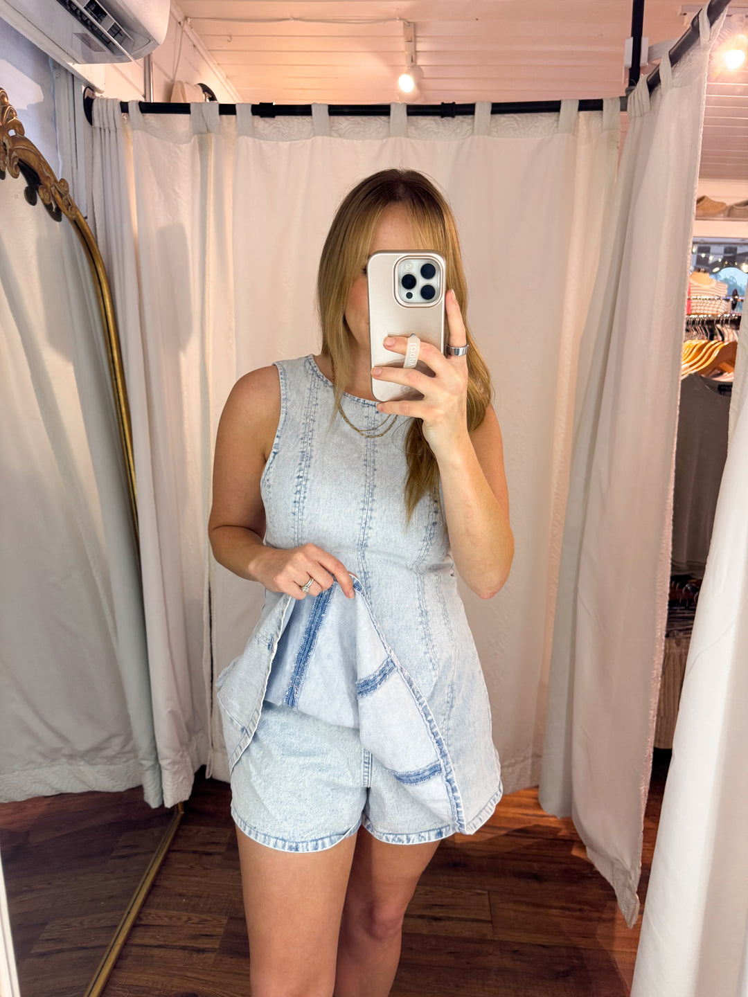 Dixie Denim Flare Romper