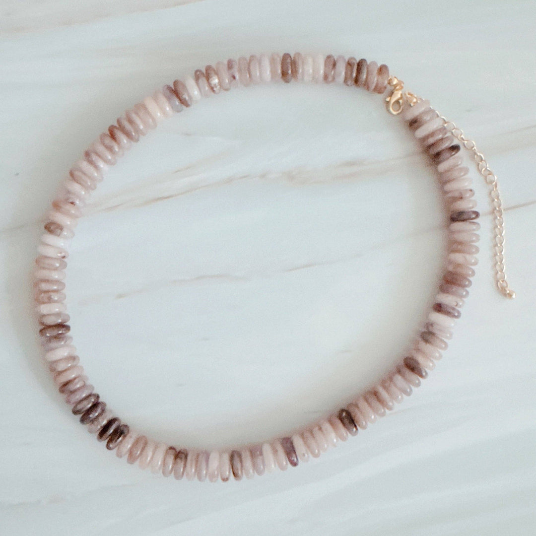 Blush & Earthy Canyon Natural Stone Beaded Necklace