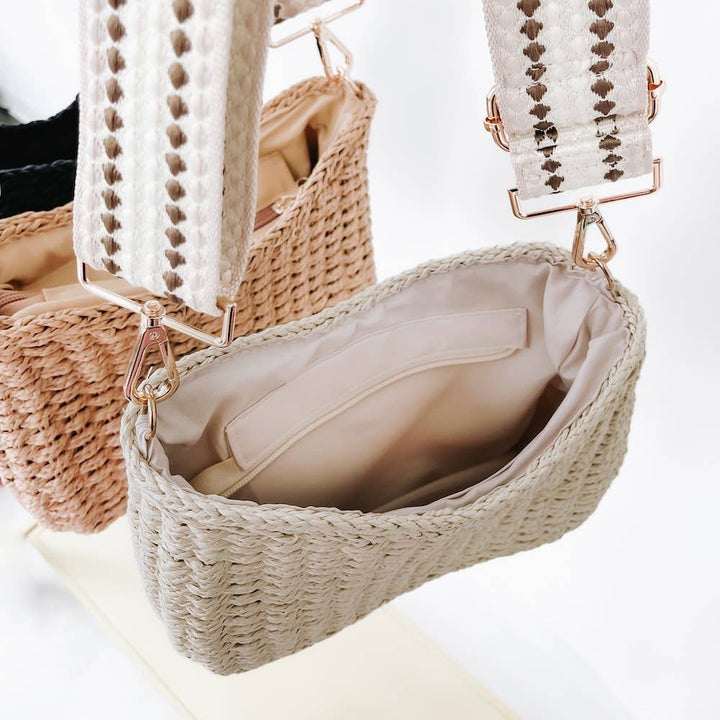 Staycation Straw Bag (Free Crossbody Strap Included!)