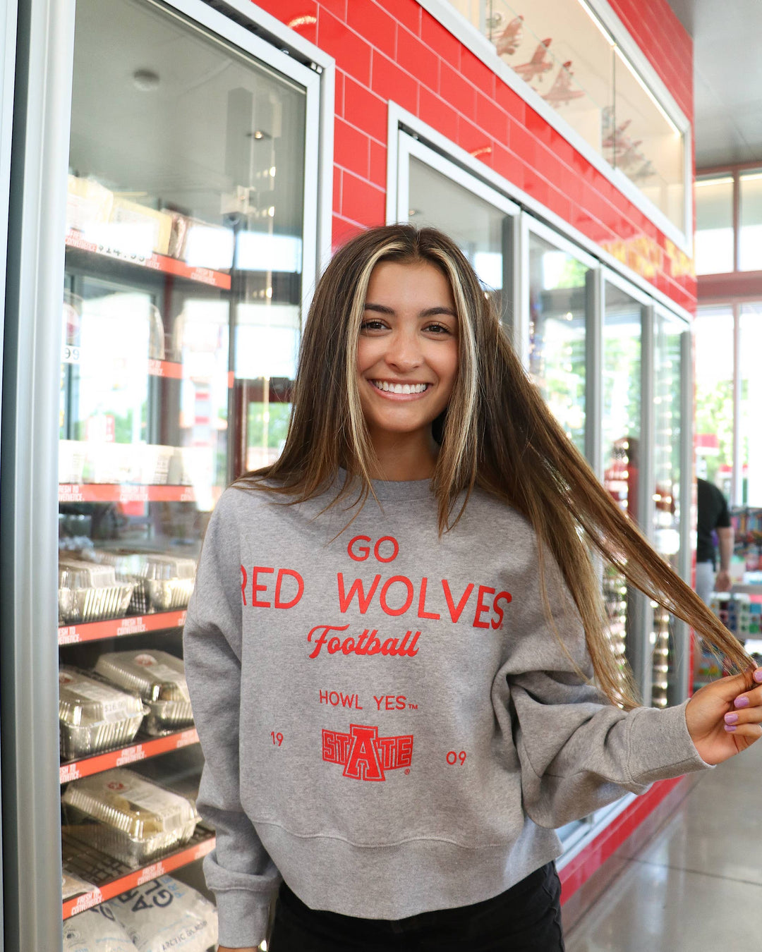 ASU Red Wolves Shot Off Hi-Dive Oversized Crew Sweatshirt