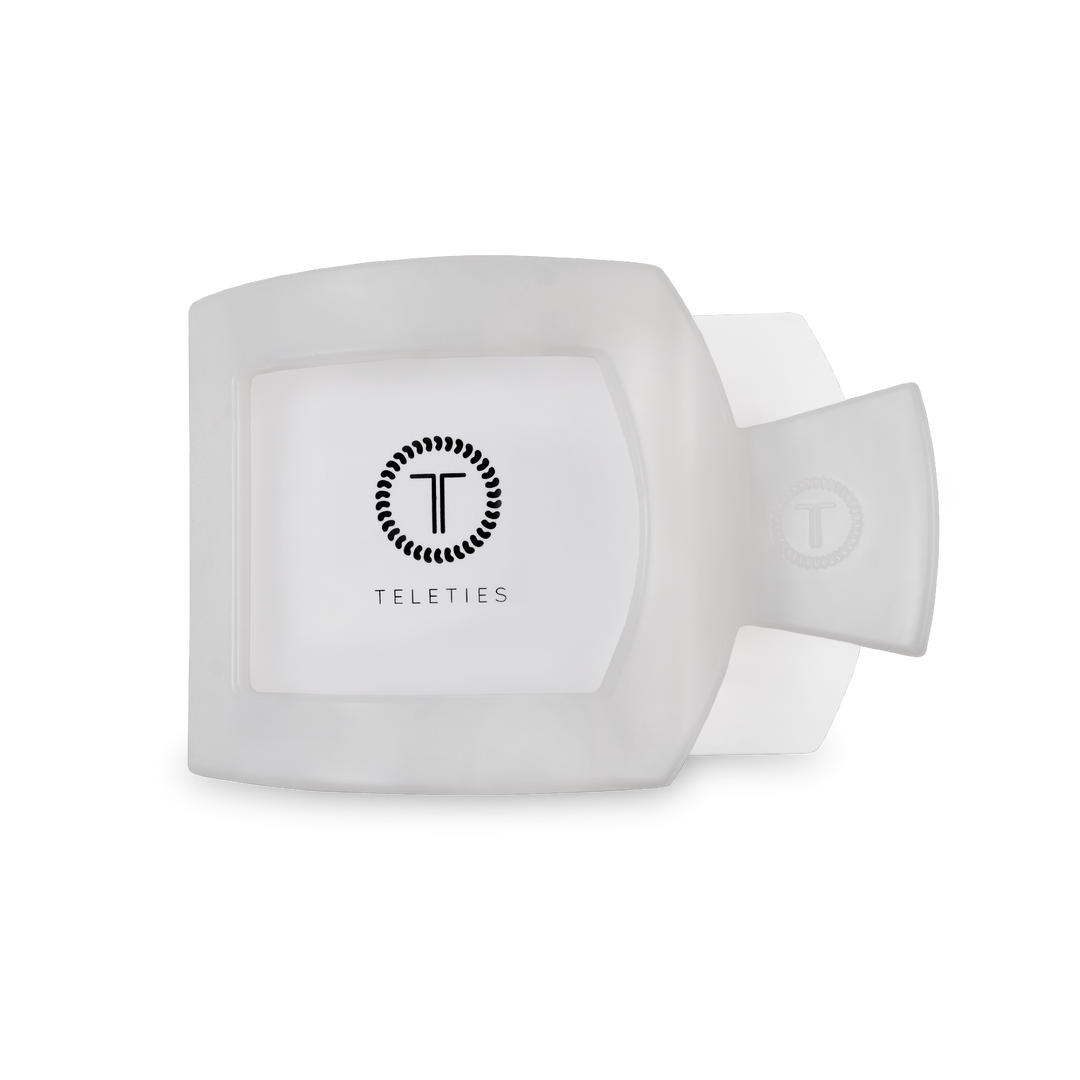 Square Flat Hair Clip | Medium | Coconut White