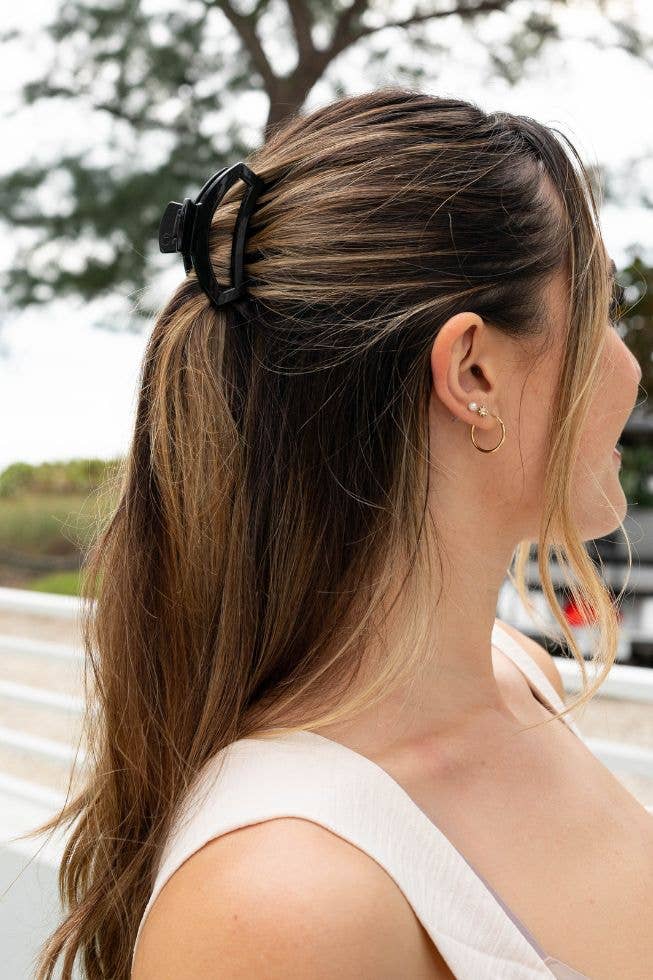 Open Jet Black Small Hair Clip – Zen + Zeus Clothing Co.