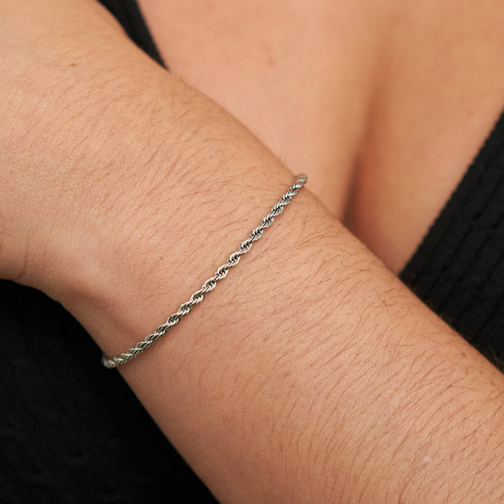 Silver Rope Chain Bracelet