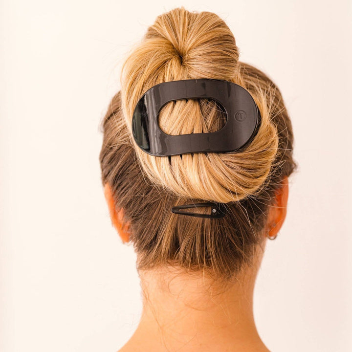 Round Flat Hair Clip | Large | Jet Black