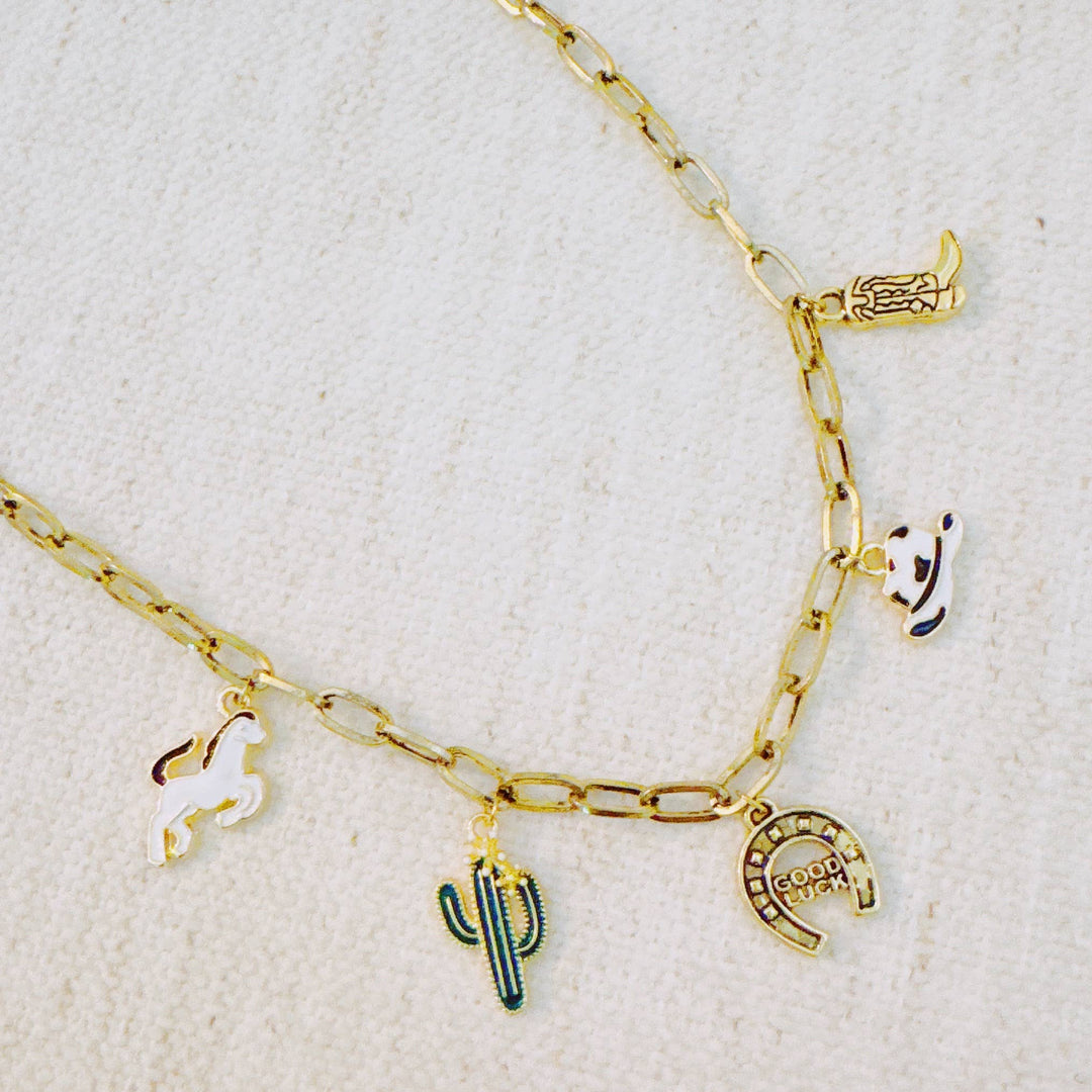 Yeehaw Rodeo Charm Necklace – Western Icons