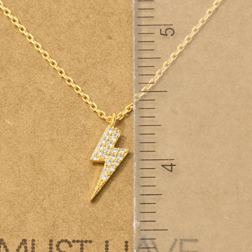 Mini Studded Lightning Bolt Necklace