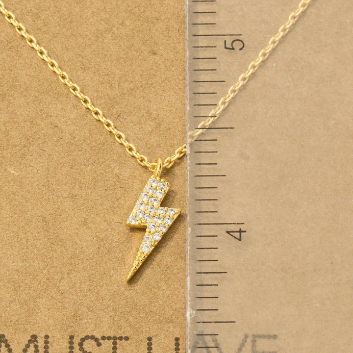 Mini Studded Lightning Bolt Necklace