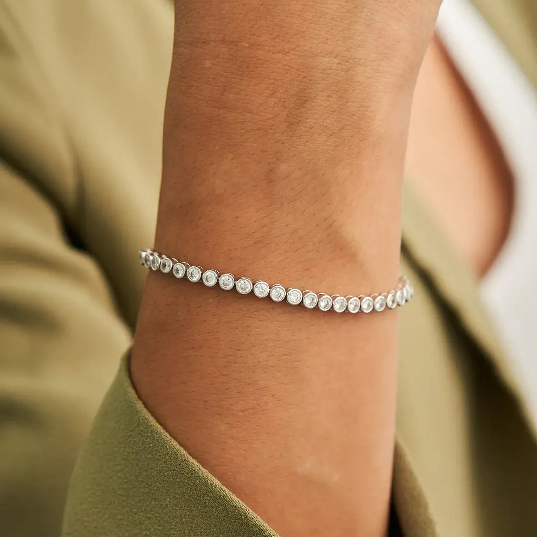 Silver Diamond Tennis Bracelet Links