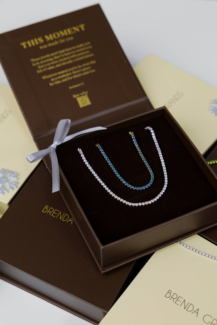 Tennis Choker Silver white diamond