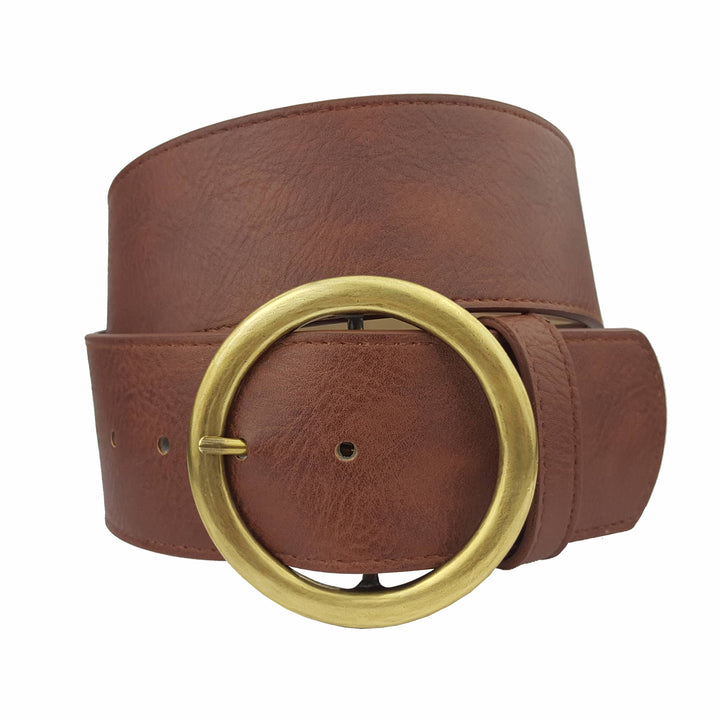 Plus Size: Wide Width Belt with Round Buckle