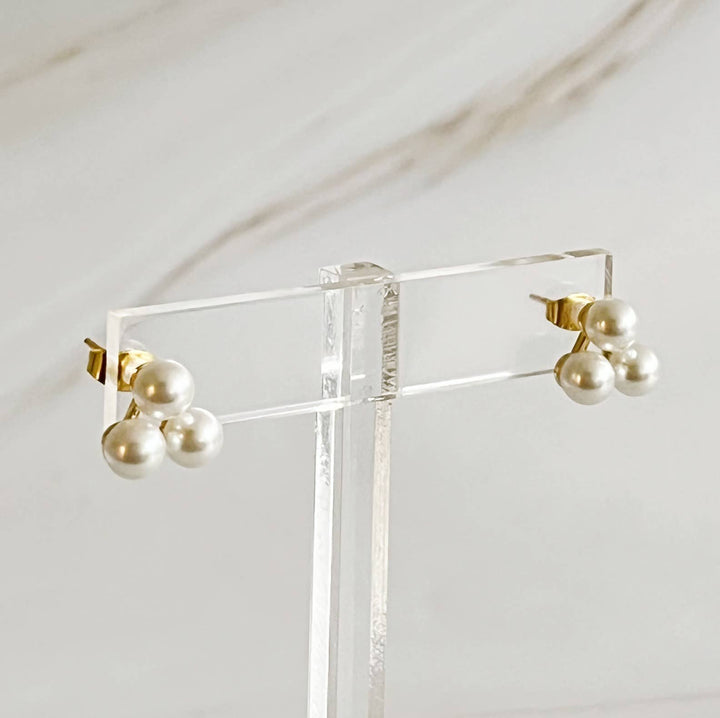 Pearl Trio Stud Earrings