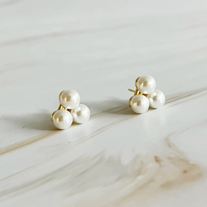 Pearl Trio Stud Earrings