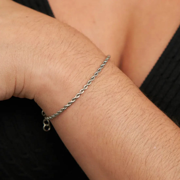 Silver Rope Chain Bracelet