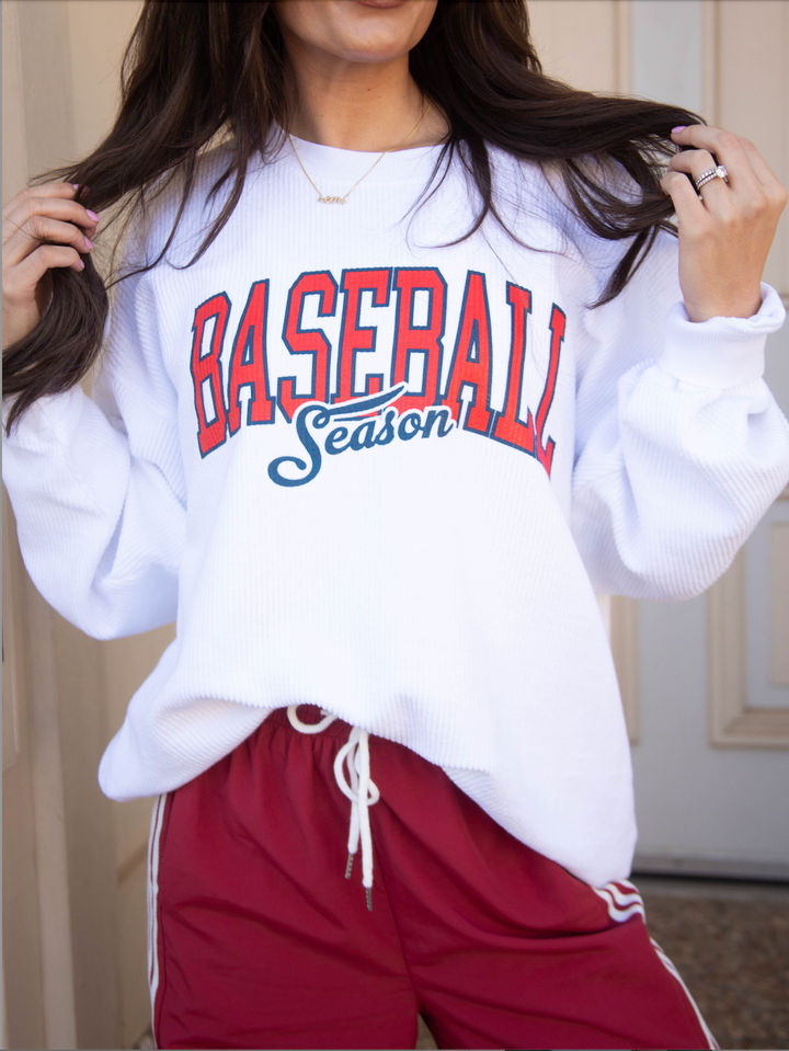 Baseball Season Corded Sweatshirt