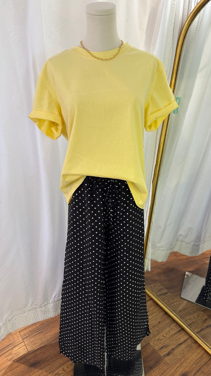 Polka Dot Black Wide Leg Pants