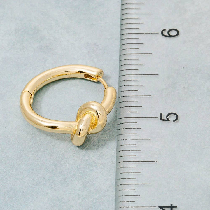 Gold Dipped Knot Hinge Hoop Earrings