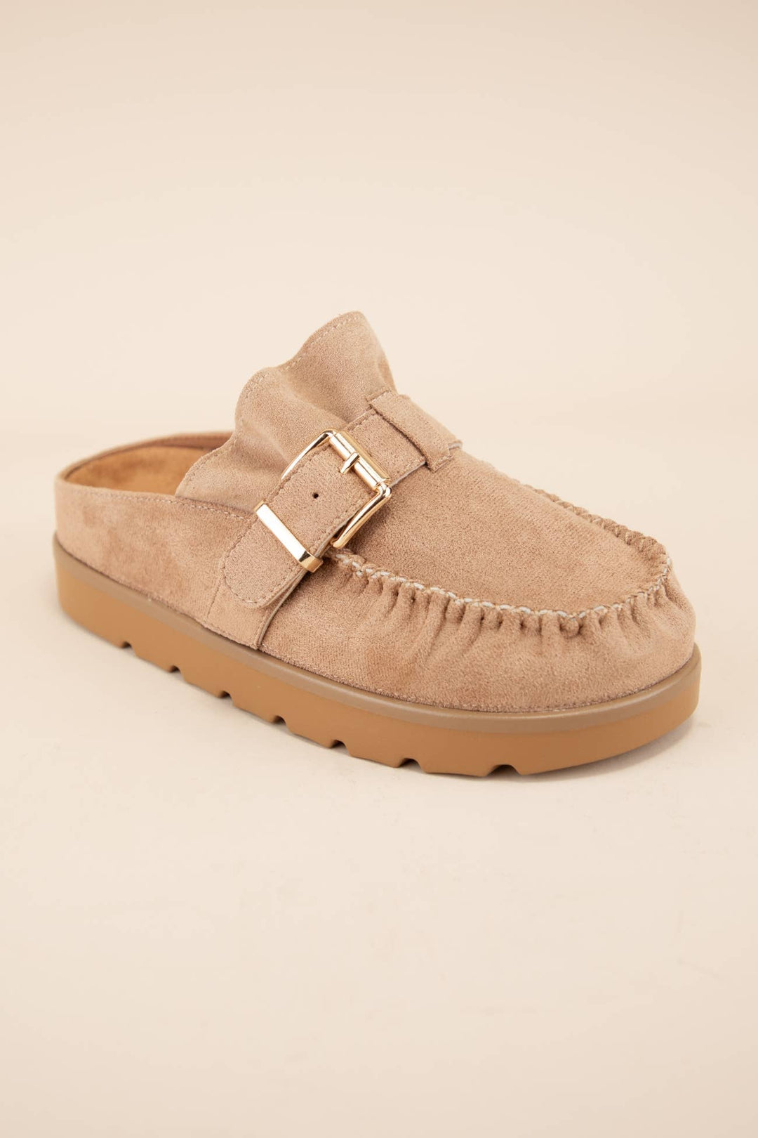 Slip-on Moccasin Mule - Taupe