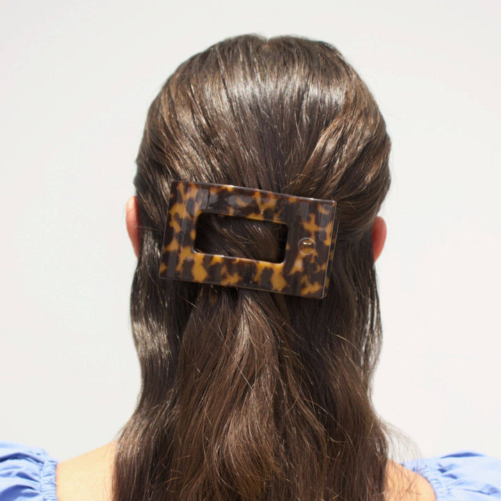 Flat Rectangle Hair Clip | Medium | Tortoise