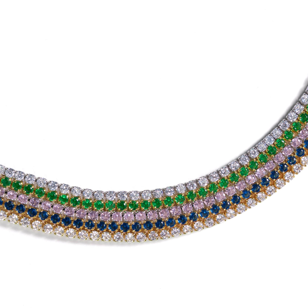 Tennis Choker Silver white diamond