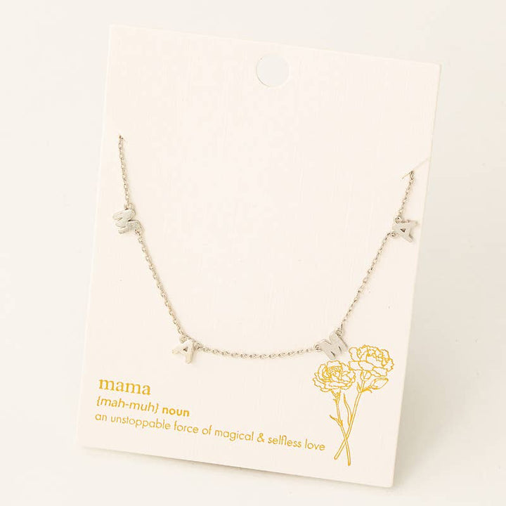 Dainty Mama Print Charm Necklace