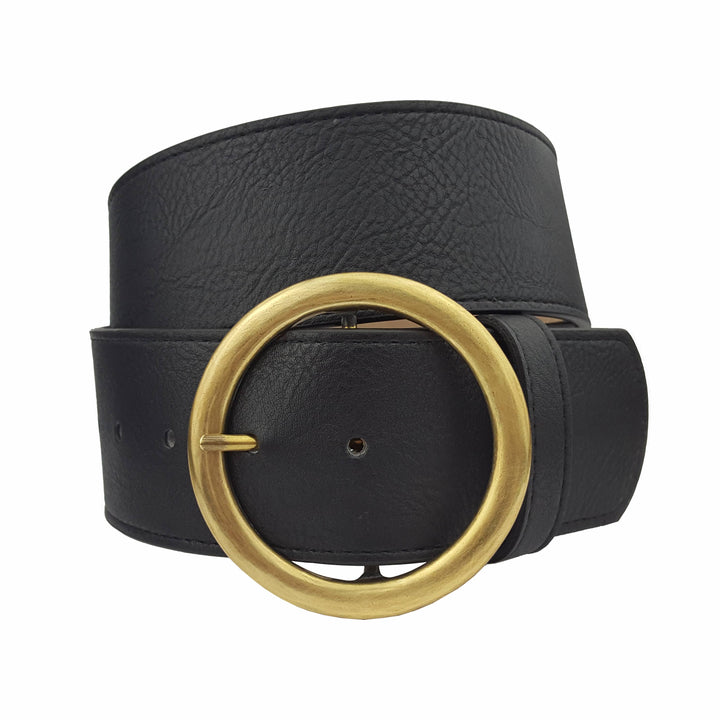 Plus Size: Wide Width Belt with Round Buckle