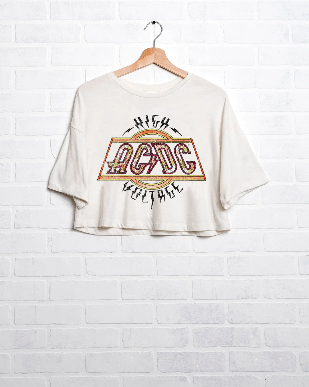 ACDC High Voltage Cropped Graphic Tee