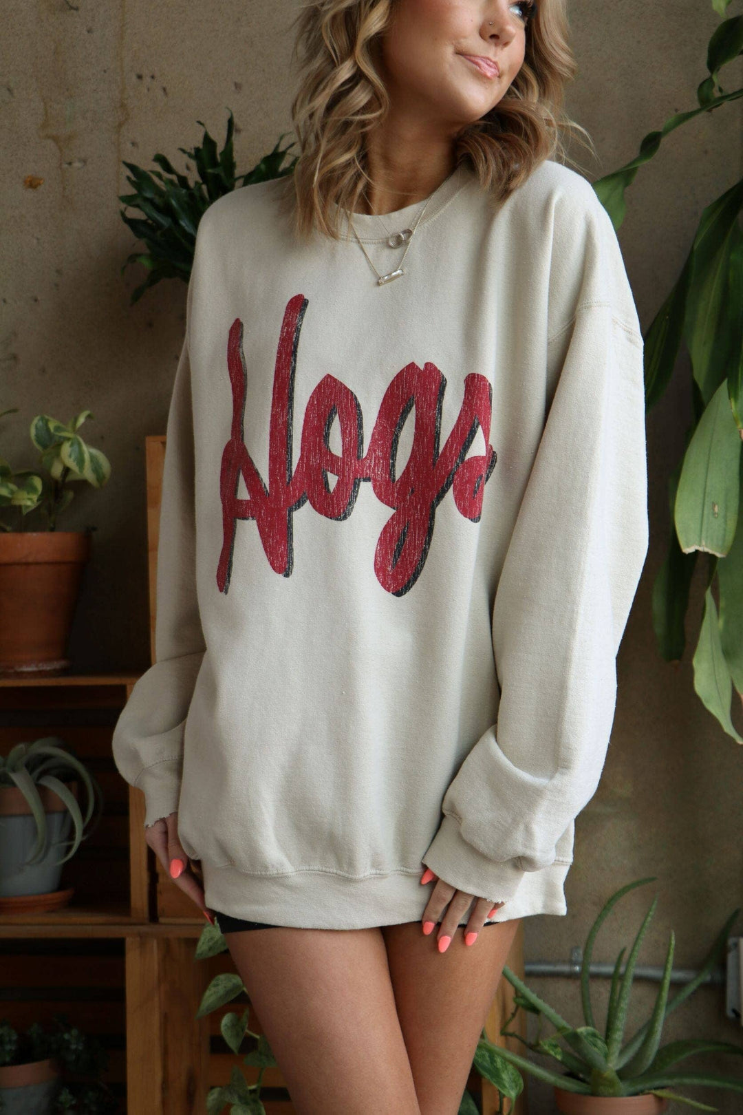 Arkansas Razorbacks Hogs Barbie Sand Thrifted Sweatshirt