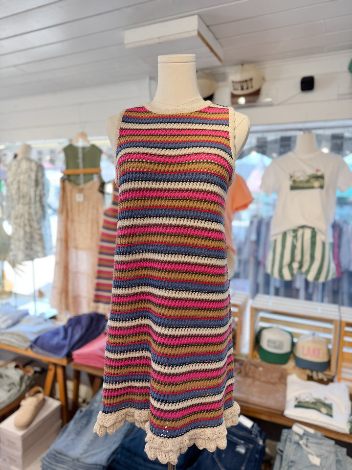 Indie Colorful Sleeveless Knit Dress