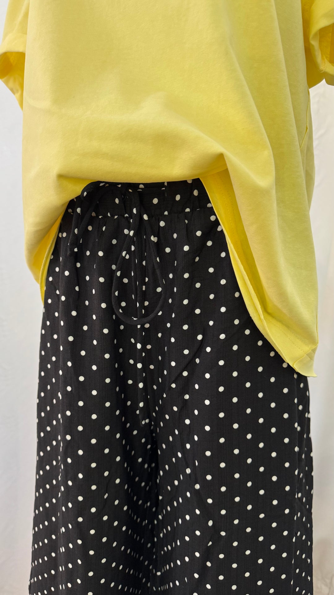 Polka Dot Black Wide Leg Pants