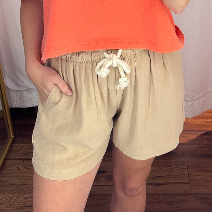 Shoreline Linen Drawstring Shorts