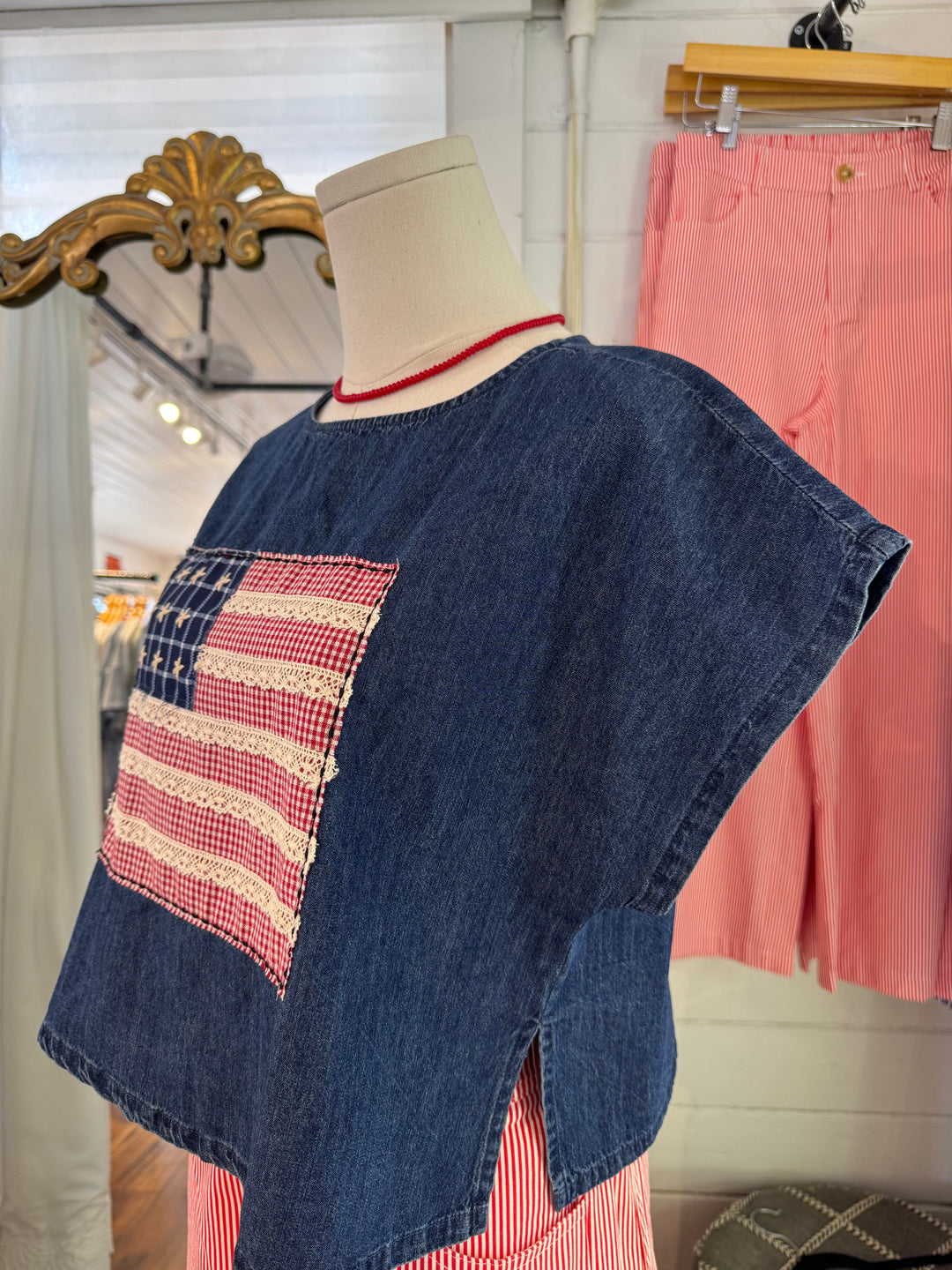 Patched Flag Cotton Top
