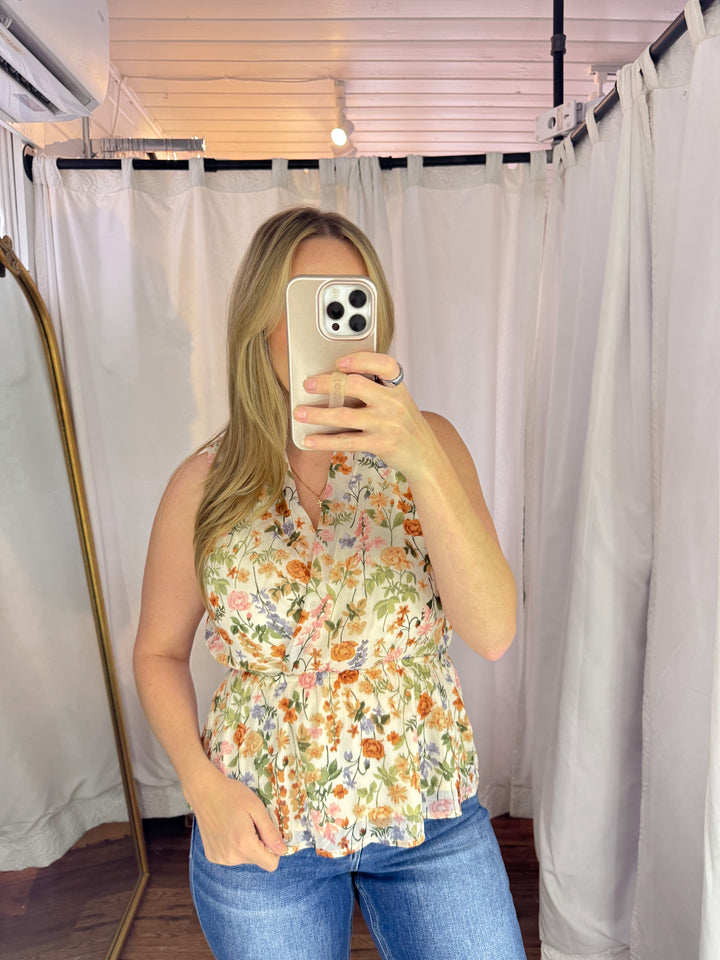 Petal Kiss Surplice Peplum Blouse