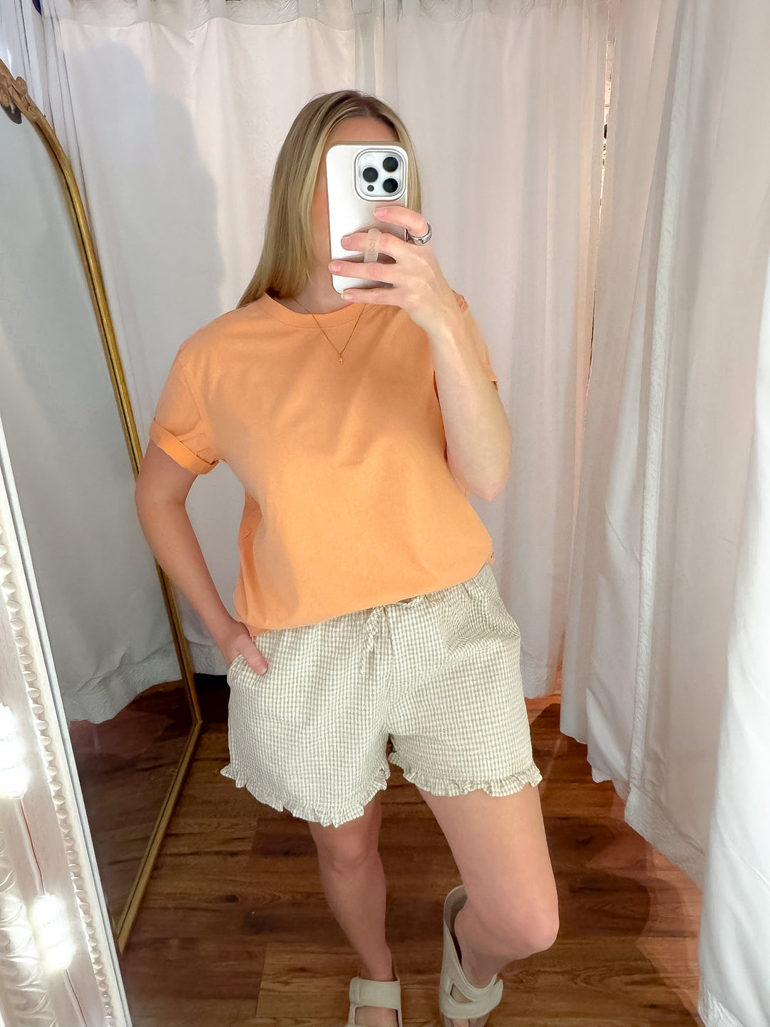 Blakely Plaid Ruffle Shorts